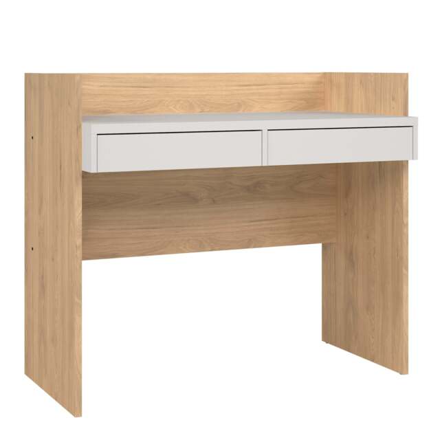 Function Plus Desk with 2 Drawers in Oak and White - image 1