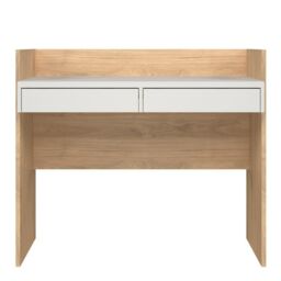 Function Plus Desk with 2 Drawers in Oak and White - thumbnail 3