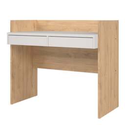 Function Plus Desk with 2 Drawers in Oak and White - thumbnail 3