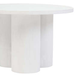 Knutsford Whitewash Mango Wood Column Detail Coffee Table – Sculptural Contemporary Coffee Table - thumbnail 4