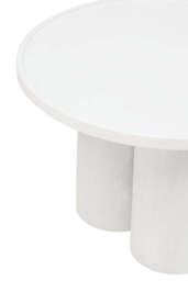Knutsford Whitewash Mango Wood Column Detail Coffee Table – Sculptural Contemporary Coffee Table - thumbnail 3