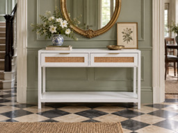 Godalming White Wood Console Table – Contemporary Hallway Table