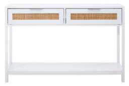 Godalming White Wood Console Table – Contemporary Hallway Table - thumbnail 1
