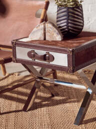 Vireo Townhouse One Drawer Table – Genuine Cowhide - thumbnail 2