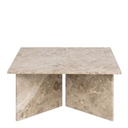 Vega Square Coffee Table with Brown Marble Top 90cm - thumbnail 3
