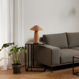 Seaford Black Metal Side Table with Black Top - thumbnail 2
