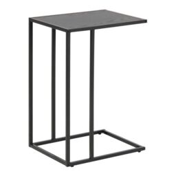 Seaford Black Metal Side Table with Black Top - thumbnail 4