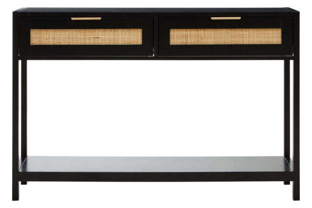 Godalming Black Wood Console Table – Contemporary Hallway Table - image 1