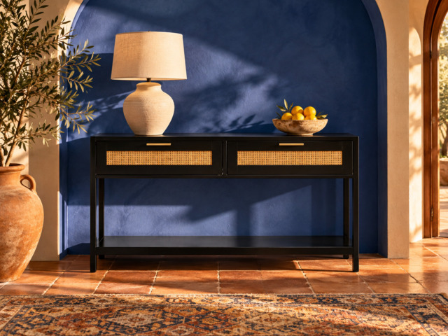 Godalming Black Wood Console Table – Contemporary Hallway Table - image 1