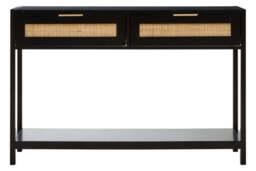 Godalming Black Wood Console Table – Contemporary Hallway Table - thumbnail 1