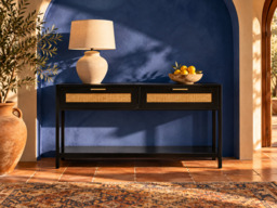 Godalming Black Wood Console Table – Contemporary Hallway Table
