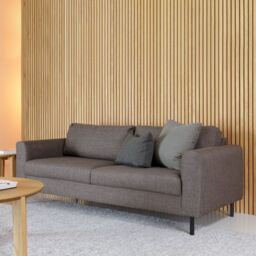 Omaha 3 Seater Sofa in Basel Light Grey Fabric - thumbnail 2