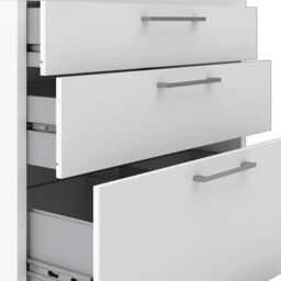 Bookcase with 2 Shelves, 2 Drawers & 2 File Drawers in White – Prima Collection - thumbnail 5