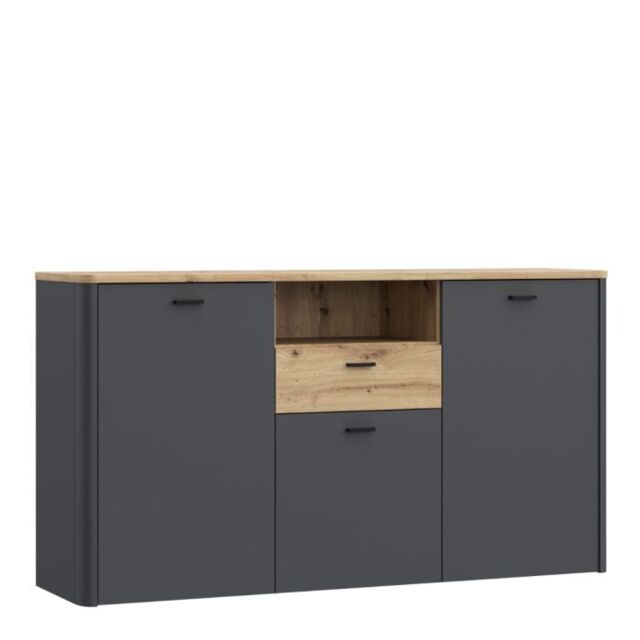 Klara 3 Door 1 Drawer Chest in Grey and Oak - image 1