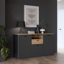 Klara 3 Door 1 Drawer Chest in Grey and Oak - thumbnail 4