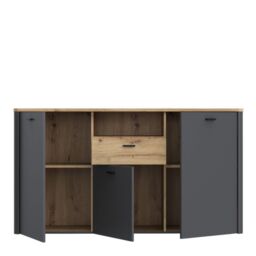 Klara 3 Door 1 Drawer Chest in Grey and Oak - thumbnail 3