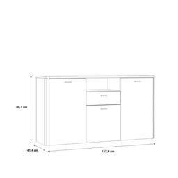 Klara 3 Door 1 Drawer Chest in Grey and Oak - thumbnail 6