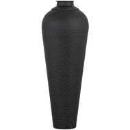 Medium Matt Black Hammered Vase with Lid - thumbnail 3