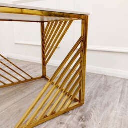 Azure Gold Lamp Table with Polar White Sintered Top - thumbnail 2