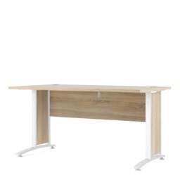 Prima Desk 150cm in Oak with White Legs - thumbnail 2