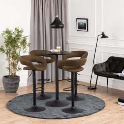Ibiza Tall Round Bar Table with Black Ash Top and Matt Black Base - thumbnail 3