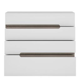 Chelsea Bedroom 4 Drawer Chest in White with a Truffle Oak Trim - thumbnail 4