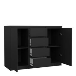 Naia Sideboard with 4 Drawers and 2 Doors in Black Matt Finish - thumbnail 3