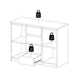 Naia Sideboard with 4 Drawers and 2 Doors in Black Matt Finish - thumbnail 6