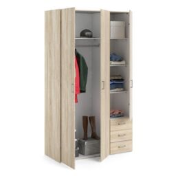 Space Wardrobe - 3 Doors 3 Drawers in Oak 2000 - thumbnail 1