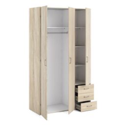 Space Wardrobe - 3 Doors 3 Drawers in Oak 2000 - thumbnail 3