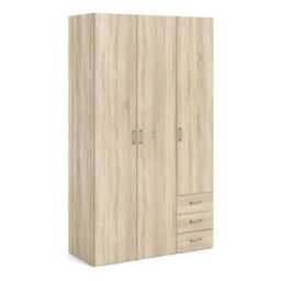 Space Wardrobe - 3 Doors 3 Drawers in Oak 2000 - thumbnail 2