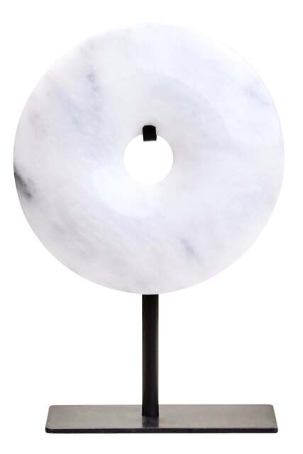 15cm Extra Sculpture Grey Marble Dia Calvion Disc Round Small - image 1