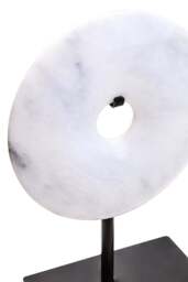 15cm Extra Sculpture Grey Marble Dia Calvion Disc Round Small - thumbnail 3