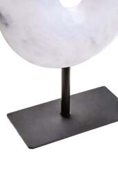 15cm Extra Sculpture Grey Marble Dia Calvion Disc Round Small - thumbnail 4
