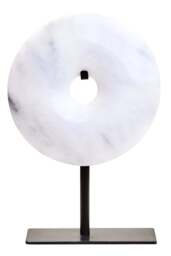 15cm Extra Sculpture Grey Marble Dia Calvion Disc Round Small - thumbnail 1