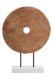 Harbour Distressed Sculpture White Round Carved Large Wood - thumbnail 5