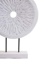 Harbour Distressed Sculpture White Round Carved Large Wood - thumbnail 6