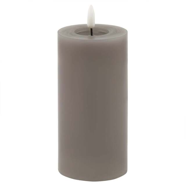 Luxe Collection Melt Effect 3 x 6 Grey LED Wax Candle - image 1