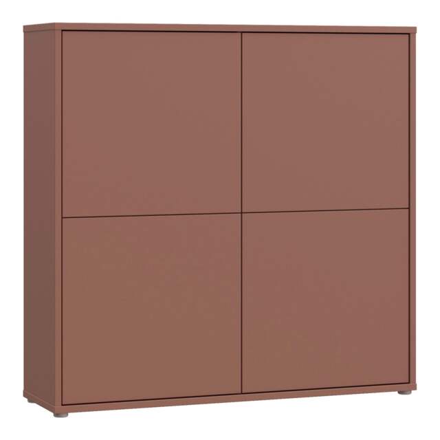 Alice Springs 4 Door Large Storage Cabinet with Push-to-Open Doors in Terracotta - image 1