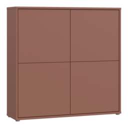 Alice Springs 4 Door Large Storage Cabinet with Push-to-Open Doors in Terracotta