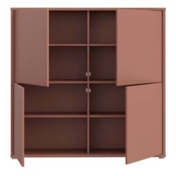 Alice Springs 4 Door Large Storage Cabinet with Push-to-Open Doors in Terracotta - thumbnail 5