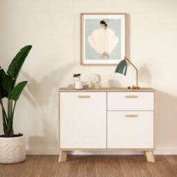 Ikast Sideboard 2 Doors 1 Drawer in Jackson Hickory and White - thumbnail 2