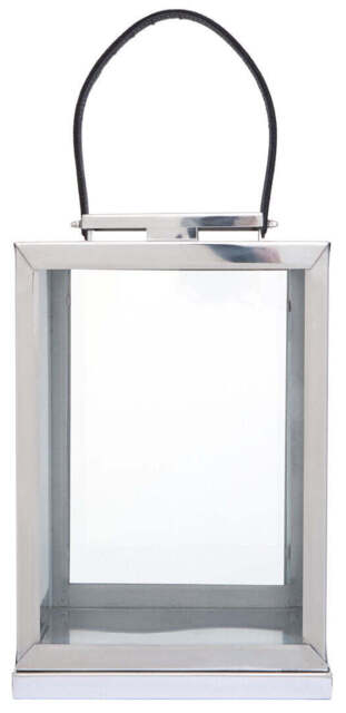 Seaville Steel Lantern – Silver with Hair-on-Leather Handle (Small) - image 1