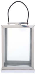 Seaville Steel Lantern – Silver with Hair-on-Leather Handle (Small) - thumbnail 1