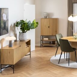 Jaipur Sideboard with 2 Doors and 1 Drawer in Wild Oak Matt - thumbnail 4