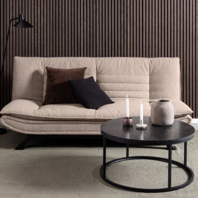 Spiro Coffee Table with Black Marble Melamine Top & Black Legs - image 1