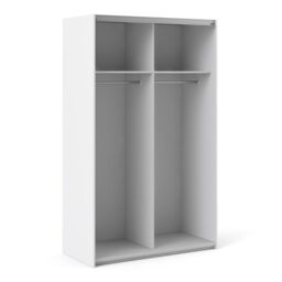 Verona Sliding Wardrobe 120cm – White with Sliding Doors & 2 Shelves - thumbnail 5