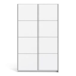 Verona Sliding Wardrobe 120cm – White with Sliding Doors & 2 Shelves - thumbnail 2