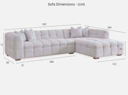 Aluxo Tribeca Right Hand Corner Sofa in Oatmeal Boucle Fabric - thumbnail 6