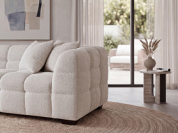 Aluxo Tribeca Right Hand Corner Sofa in Oatmeal Boucle Fabric - thumbnail 3